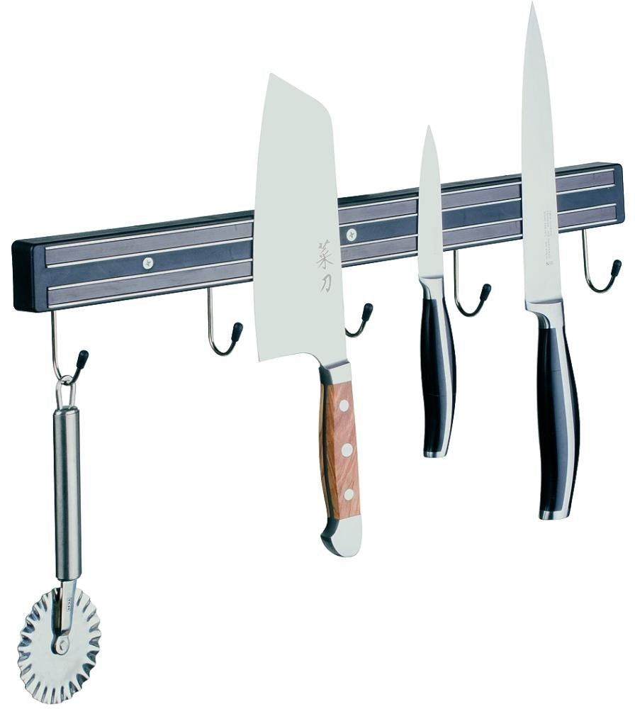 APS 88912 Magnet-Messerständer mit 2 Magnet Ständern und Haken, 60 cm