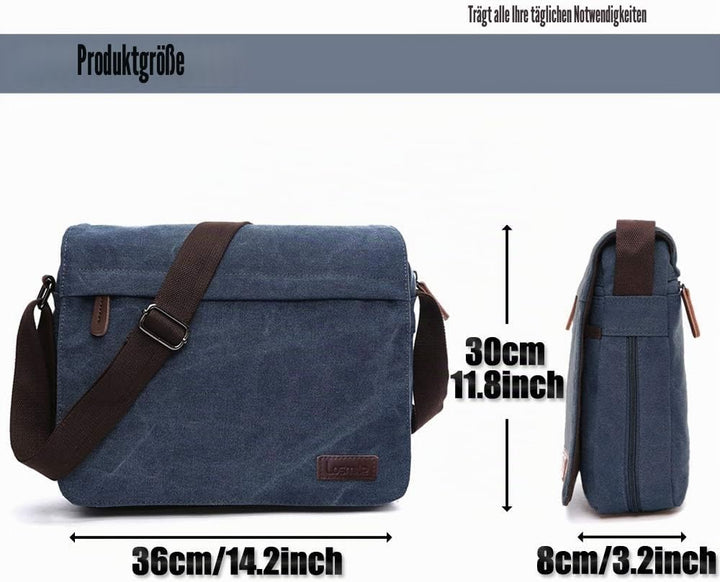 LOSMILE Herren Umhängetaschen, Leinwand Schultertaschen, Laptoptasche,Schulranzen, für Schule und Ar