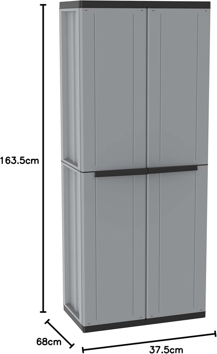 Terry, Jline 368 , Besenschrank mit 2 Türen, Innenregal mit 4 Einlegeböden, für den Innen- und Ausse