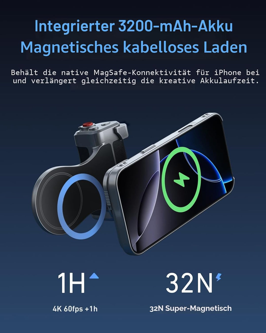 【Nur für iPhone 17 Pro MAX】 TELESIN Master Grip Kit, Magnetic Kameragriff Creator Kit für iPhone 17