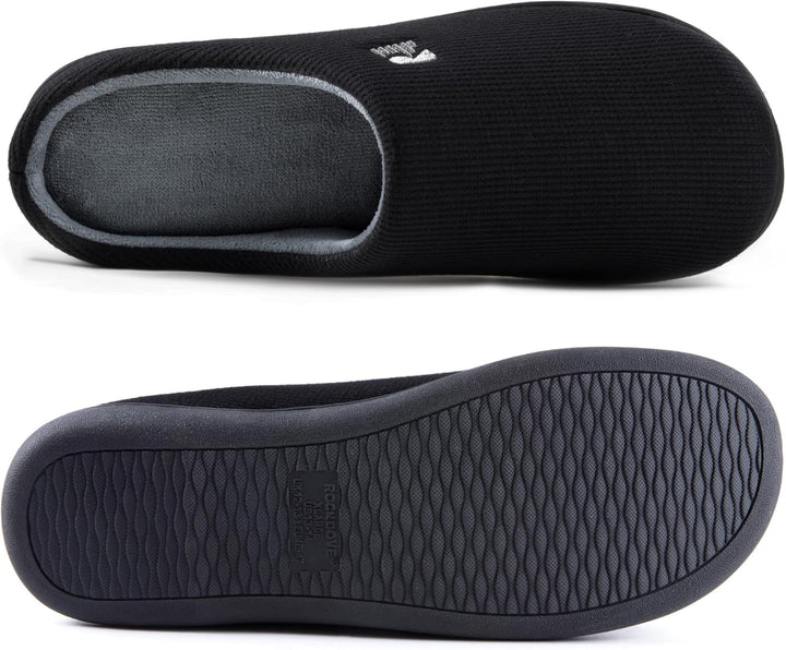 RockDove Herren Original Zweifarbige Hausschuhe mit Rückstellschaum 43.5 EU Schwarz und Grau, 43.5 E