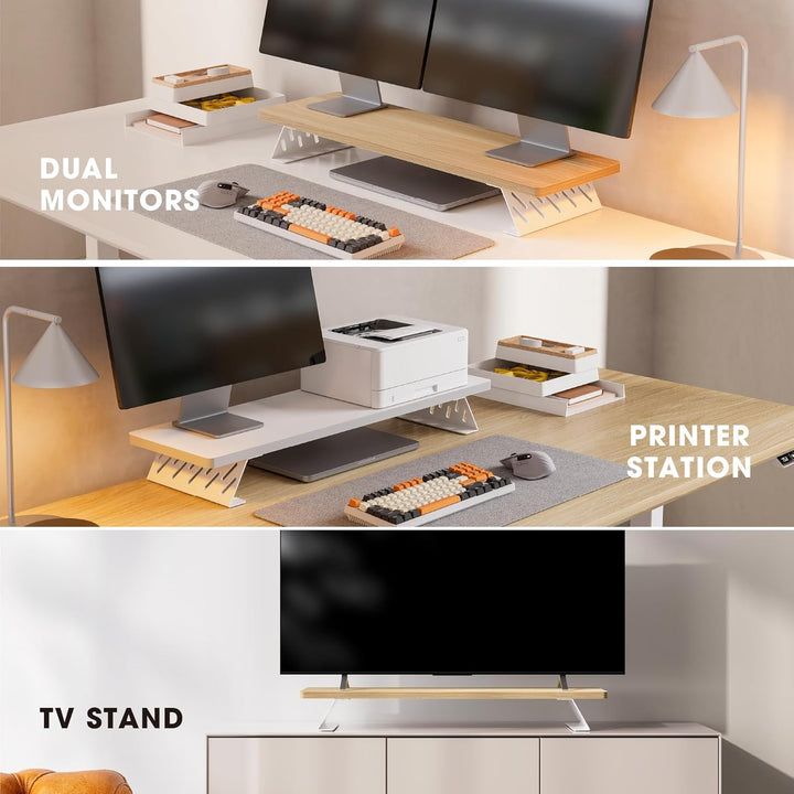 Fenge Dual Monitorständer mit Modernen Metallfüssen Multifunktionaler Bildschirmständer für Computer