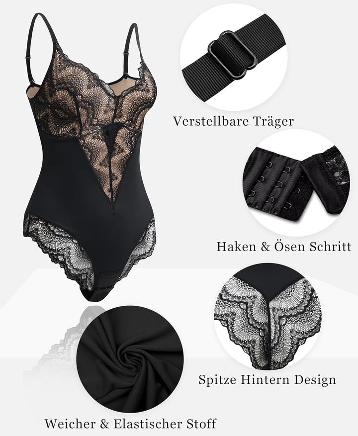 Shapewear Damen Formende Bodysuits Body Shaper Figurformende Unterwäsche Bauchweg Miederbody Spitze