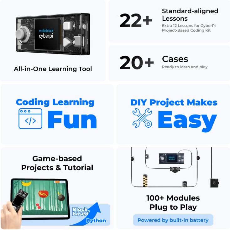 Makeblock CyberPi Coding Kit Lernen Scratch Python Programmierung, Engineering Kit, STEM Kit Unterst