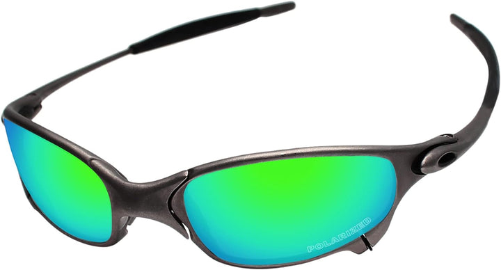 PapaViva Ersatzlinsen & Gummi-Kits für for Oakley Juliet Blaugrün – Polarisiert, Blaugrün – Polarisi