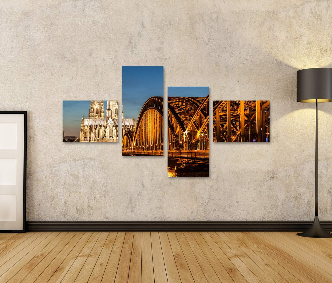 islandburner Bild auf Leinwand Hohenzollernbrücke Und Kölner Dom In Der Abenddämmerung Bilder Wandbi