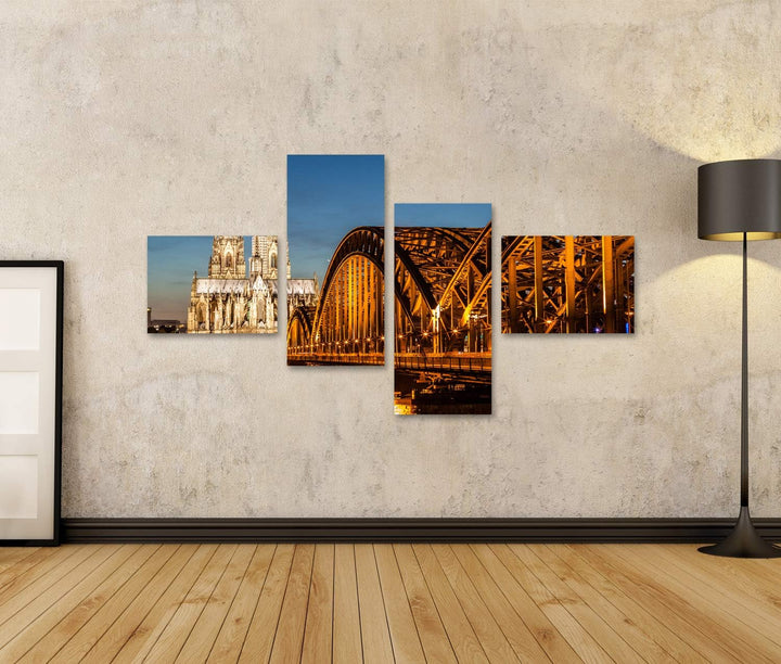 islandburner Bild auf Leinwand Hohenzollernbrücke Und Kölner Dom In Der Abenddämmerung Bilder Wandbi