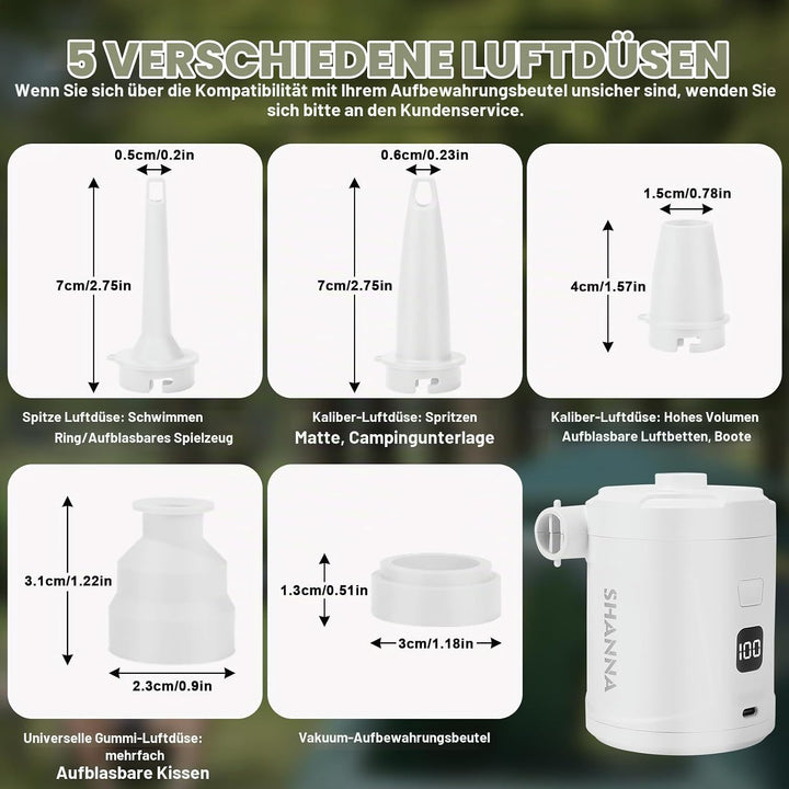 Elektrische Luftpumpe Pumpe Akku: Minipumpe Wiederaufladbare Batterie leicht und ultraschnell aufbla