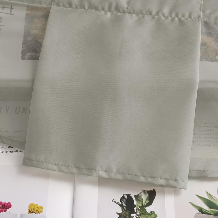 HongYa transparenter Voile Scheibengardine Tunnelzug Kurzstore Küche Kleinfenster Gardine H/B 145/14