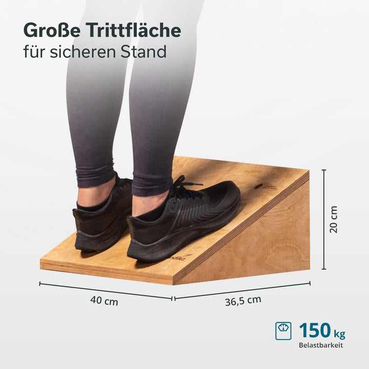 Skandika Wadendehner Vira | Wadentrainer aus Holz, Made in Germany, verstellbar mit 3 Stufen, belast