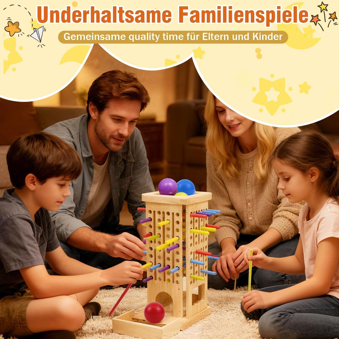 Montessori Spielzeug ab 3 Jahre, 3-in-1 Spiel Brettspiel aus Holz ab 3 4 5 6 Jahre, 40 Stück Bunte H