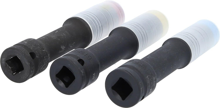 KS Tools 515.0622 SlimPOWER Alu-Felgen Kraft-Stecknuss-Satz, extra lang, 3-tlg., 1/2", 17, 19, 21mm