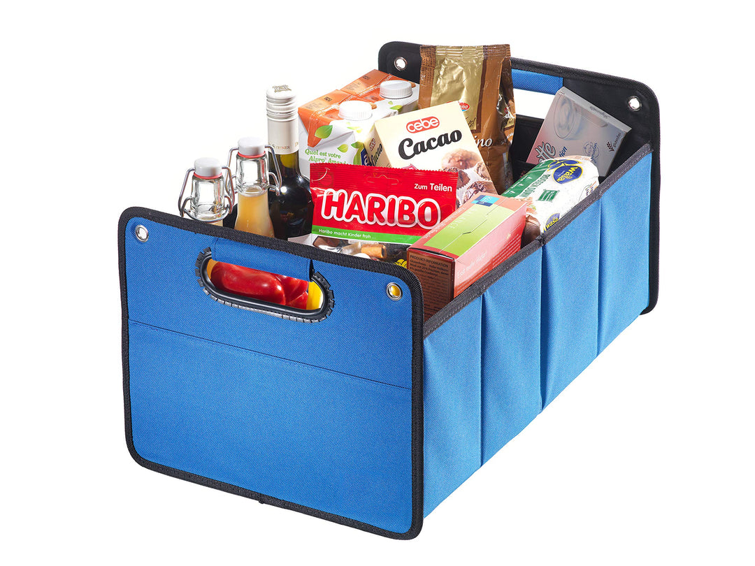 CB Präsentwerbung GmbH Kofferraumtasche aus Polyester mit stabilem Boden (blau - neutral) - Klappbox