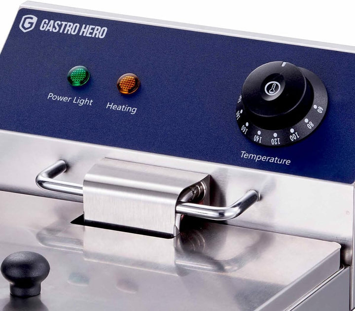 GastroHero Elektro Fritteuse 6L I Edelstahl-Fritteuse mit Thermostat und Überhitzungsschutz I Kompak