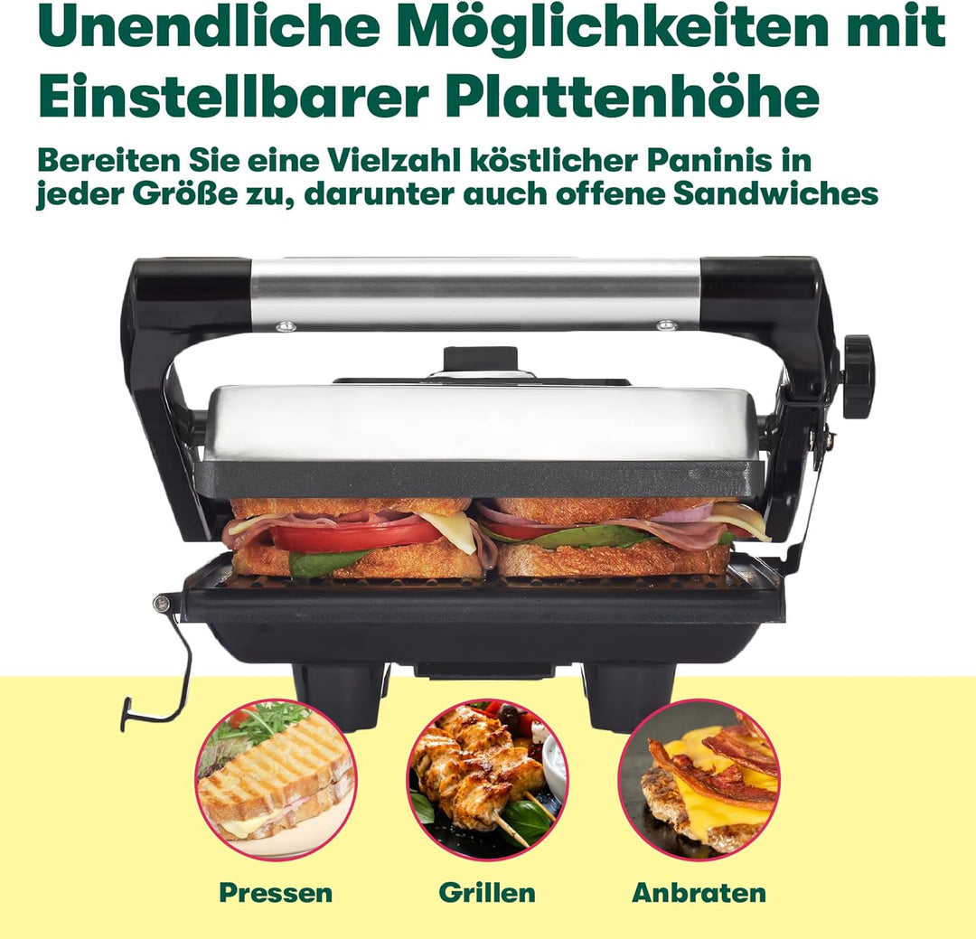 bella Panini-Presse, Sandwichmaker und elektrischer Indoor-Grill mit doppelten antihaftbeschichteten