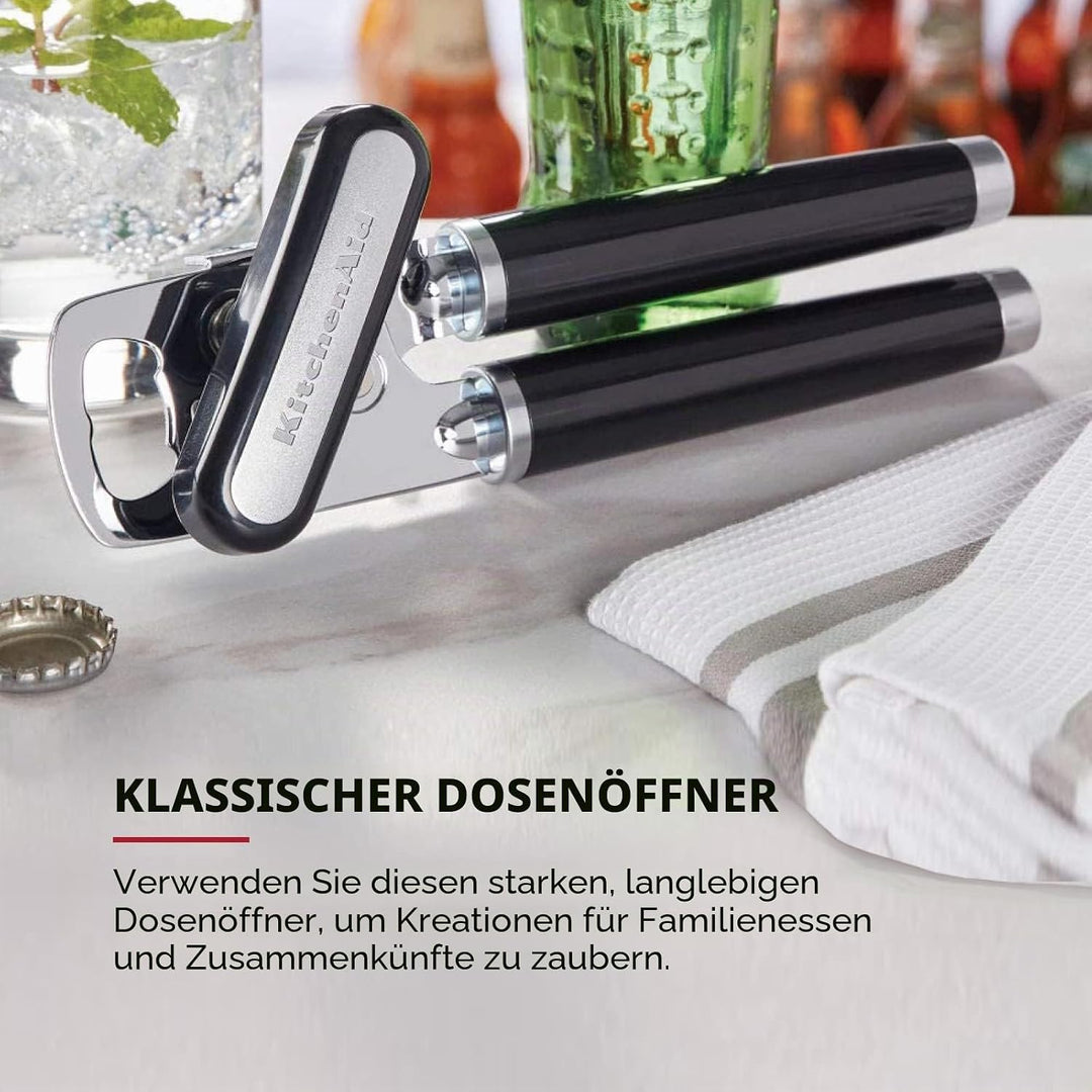 KitchenAid KE199OHOBA Klassischer Multifunktions-Dosenöffner/Flaschenöffner, 21 cm, Schwarz One Size