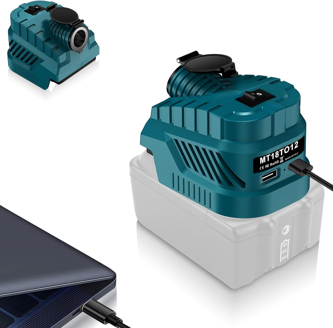 Step Down Konverter für Makita 18V auf12V Abwärtswandler Power Wheel Batterie Adapter,USB Type-C Lad
