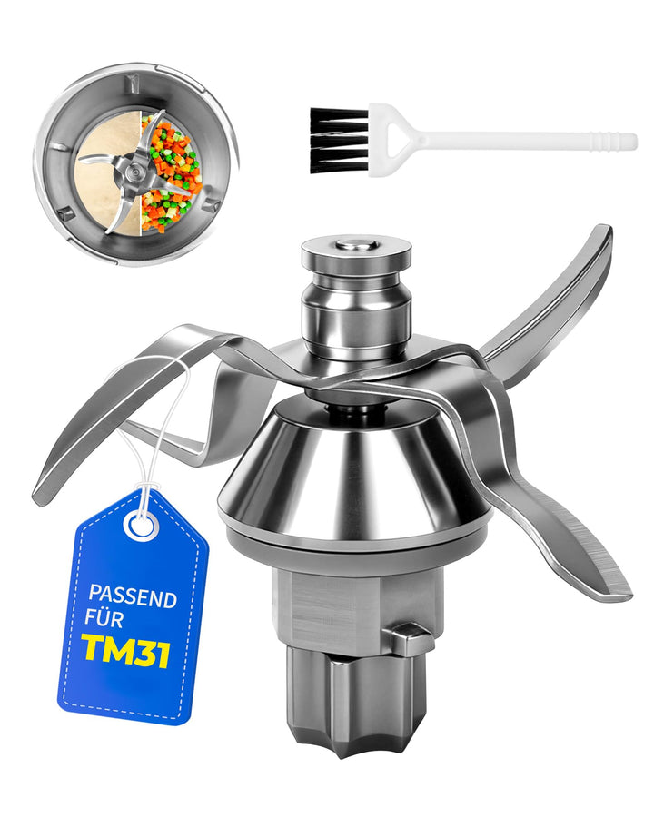 Messer für Vorwerk Thermomix TM31, Edelstahl Teigmesser & Mixmesser mit Dichtring, Küchenmaschine Er