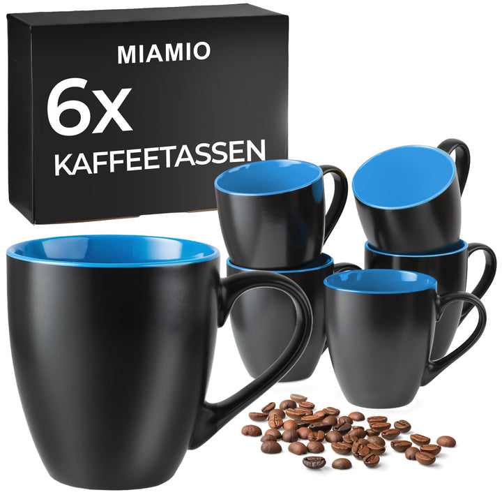 MIAMIO - 6 x 350 ml Kaffeetassen/Kaffeebecher Set - Tassen Set 6er Modern - Le Papillon Kollektion (