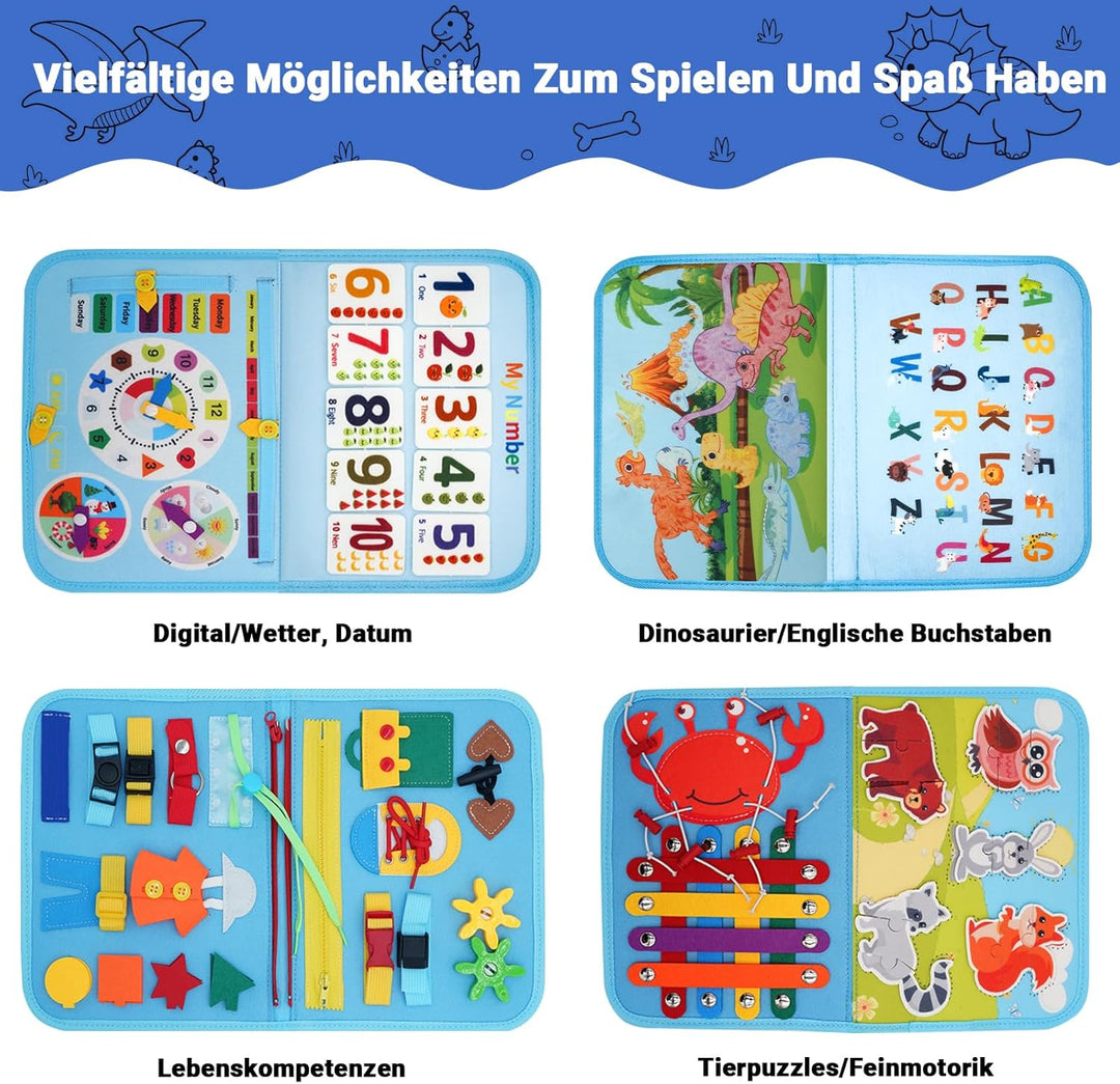 RunHero Busy Board Montessori Spielzeug Baby ab 1 Jahr Quiet Book Activity Board Motorikspielzeug Fi