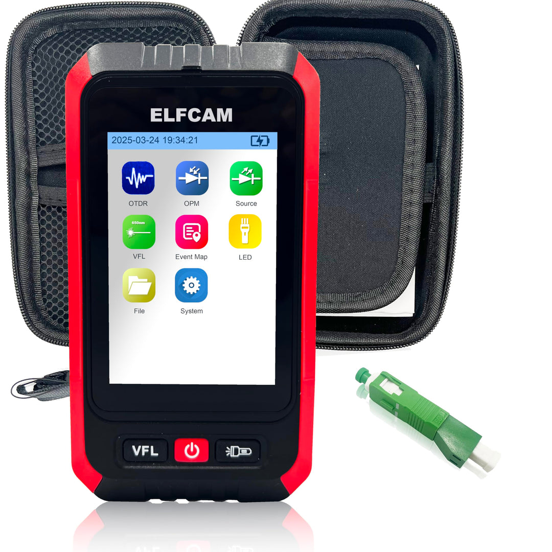 Elfcam - Mini OTDR Monomode 1310nm/1550nm, 22dB/20dB, bis zu 60km, mit Optischem Photometer/Multimet