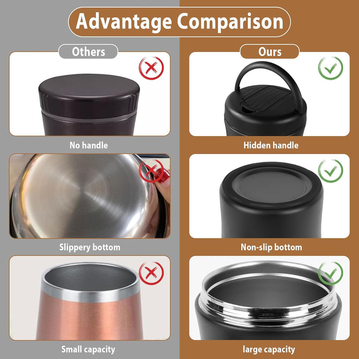 Thermobehälter für Essen 1200ml, 304 Edelstahl Wärmebehälter für Speisen, Thermos-lebensmittelbehält