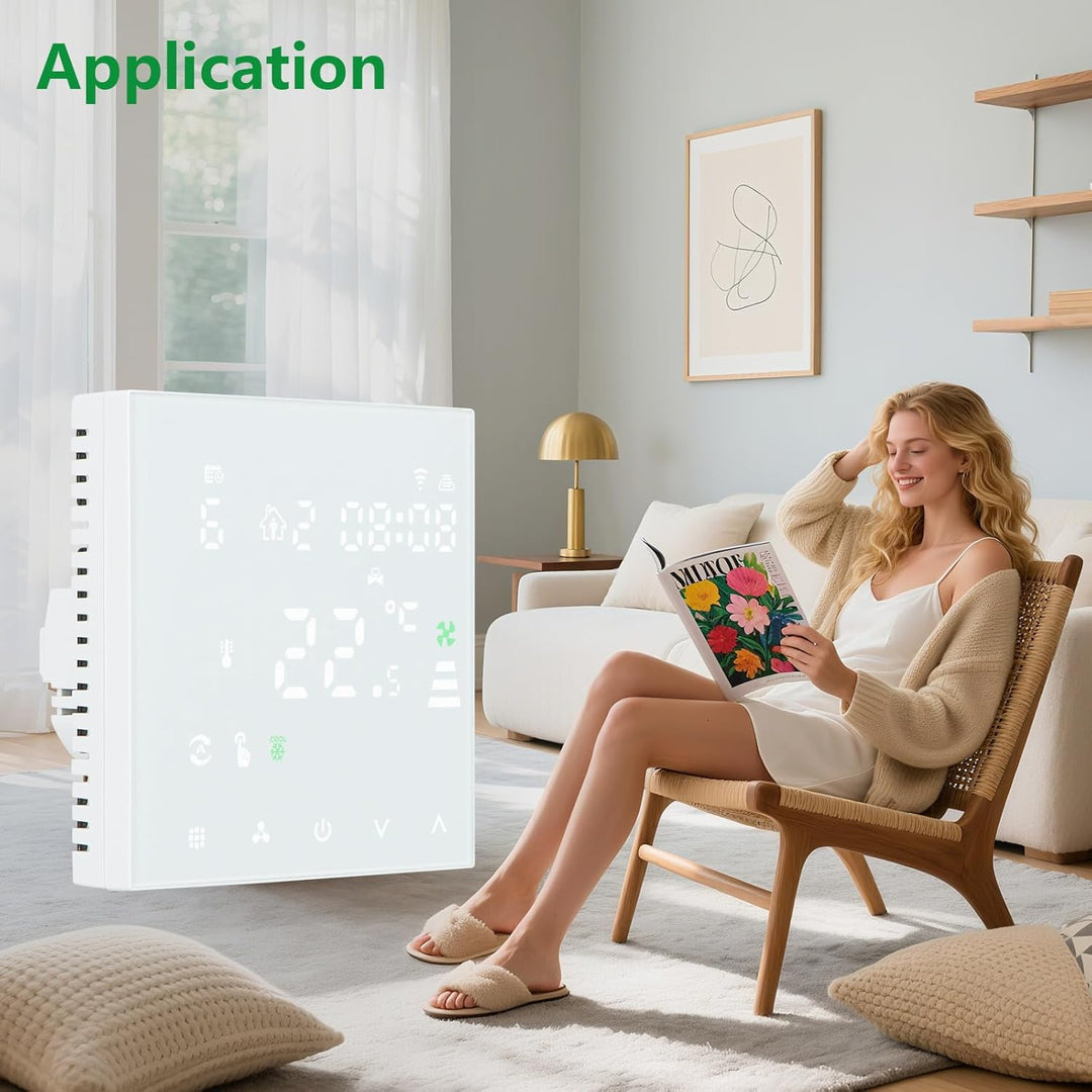 Wengart Lüfterspule Thermostat WG607AC, 4 Rohre, programmierbar, LCD-Display, 3 Lüftergeschwindigkei