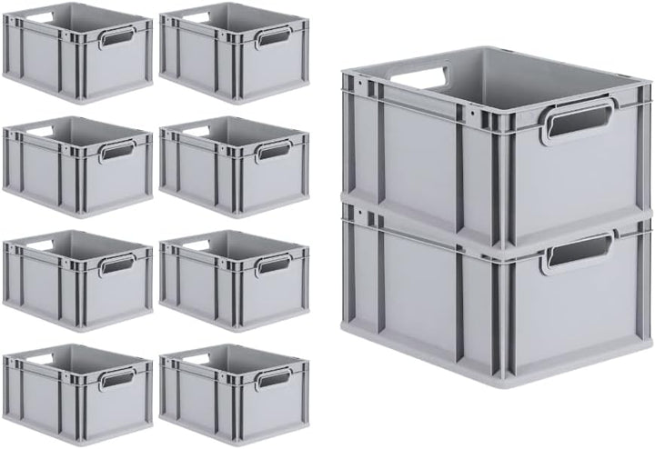 PROREGAL SuperSparSet 10x Eurobox NextGen Grip | HxBxT 22x30x40cm | Griffe offen | Glatter Boden | G