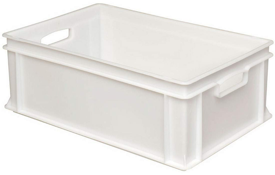 BRB 8 Eurobehälter mit 2 Durchfassgriffen 600x400x220 mm, 43 Liter, PE-HD weiss