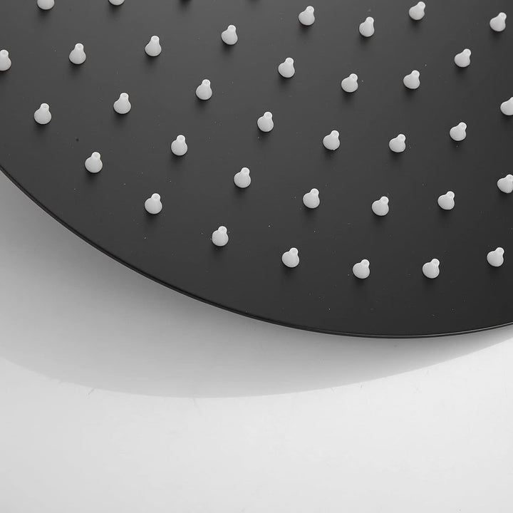 Schwarz Matt Duschkopf Regendusche mit Brausearm und Duschschlauch, 25 cm 25 Cm, Schwarz, 25 Cm, Sch