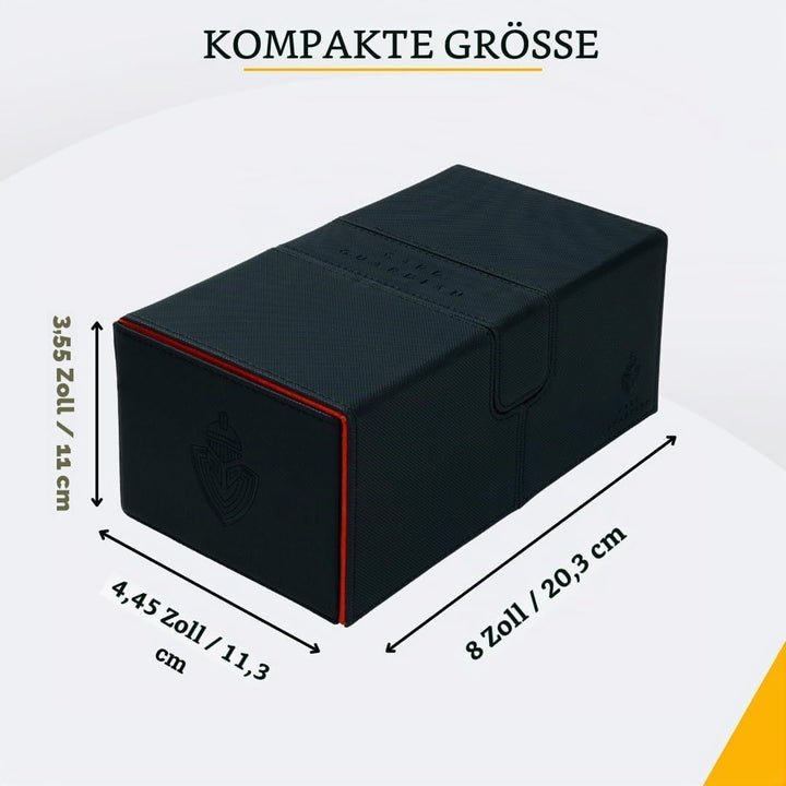 Card Guardian - Premium Deck Sammelkarten Box für 200 Karten Sammelkartenspiele TCG (Schwarz), Schwa