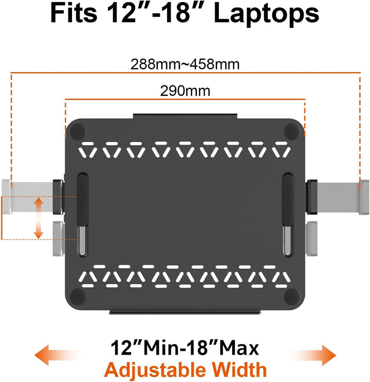 PUTORSEN VESA Laptop Halterung aus Metall für 12-18 Zoll Notebook bis 9 kg, Laptop-Ständer mit Belüf