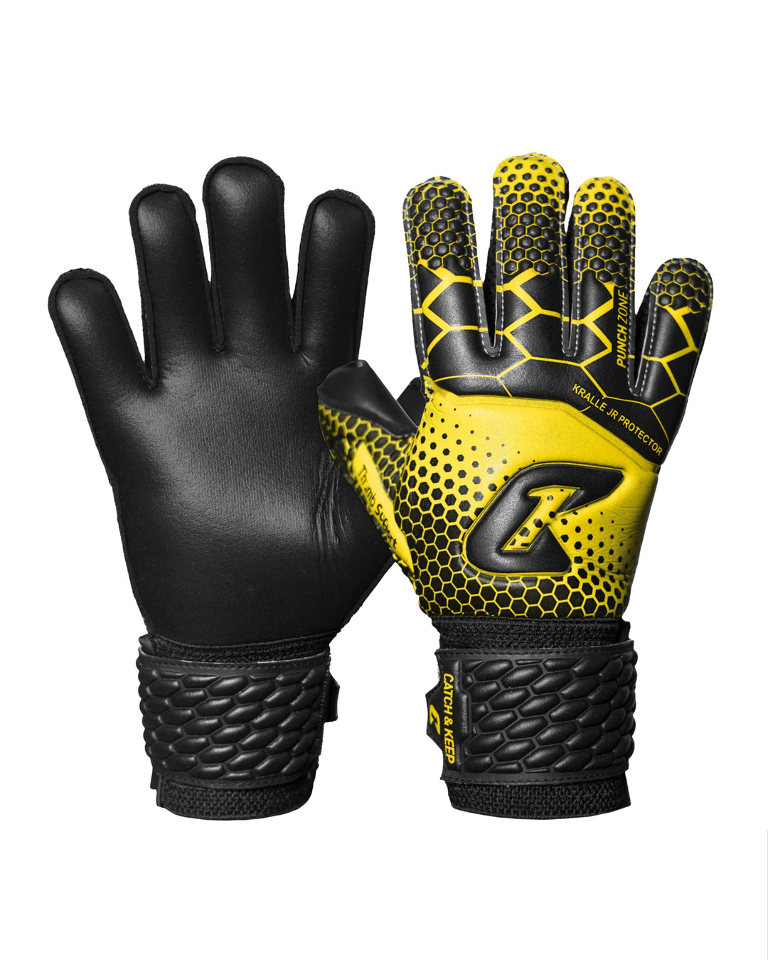 CATCH & KEEP® Protector – Fingerschutz Kinder Torwarthandschuhe - Premium Torhüterhandschuhe für Kin