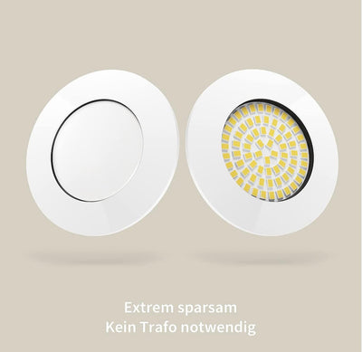 Scandinavian home 3er Set LED Einbaustrahler 230V 4,5W Warmweiss 60mm - 70mm I Badezimmer geeignet I