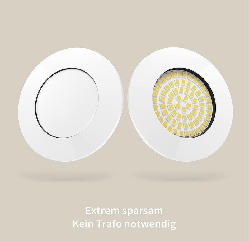 Scandinavian home 3er Set LED Einbaustrahler 230V 4,5W Warmweiss 60mm - 70mm I Badezimmer geeignet I