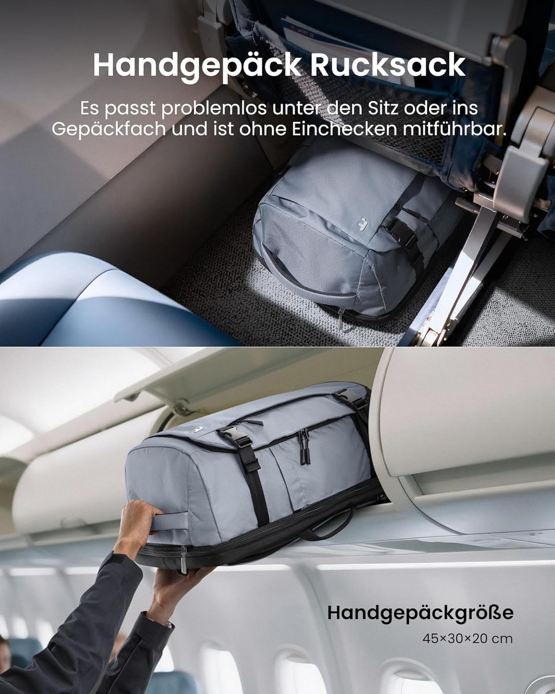 tomtoc 28L Reiserucksack, TSA-freundlicher Handgepäck Rucksack, Wasserdichter Easyjet Rucksack Handg