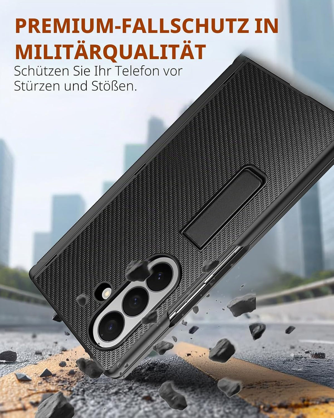 NINKI für Samsung Galaxy Z Fold 7 Hülle mit Privacy Screen Protector Magnetic ständer, Scharnier han