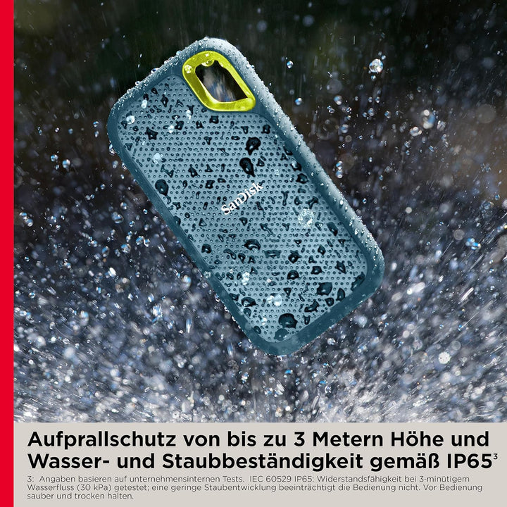 SanDisk Extreme Portable NVMe SSD 1 TB (USB-C, bis zu 1.050 MB/s Lesegeschwindigkeit und 1.000 MB/s