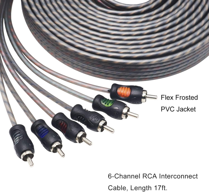RECOIL RCI617 99,99 % sauerstofffreies Kupfer, 6-Kanal-Cinch-Audiokabel, gedrehtes Paar mit Rauschun