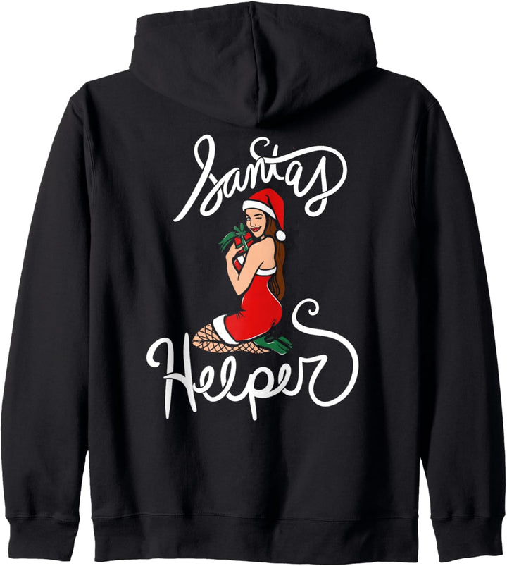Santa's Helper Sexy Santa Pinup Art Christmas Kapuzenjacke