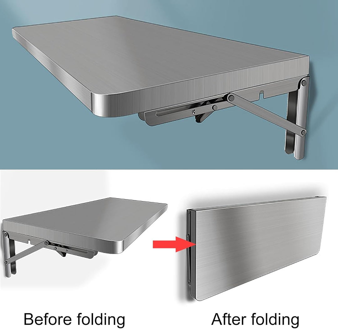 SARKEY Klappbarer Wandtisch, Wandklapptisch Aus Rostfreier Stahl,Wandklapptisch Wand Montierter Klap
