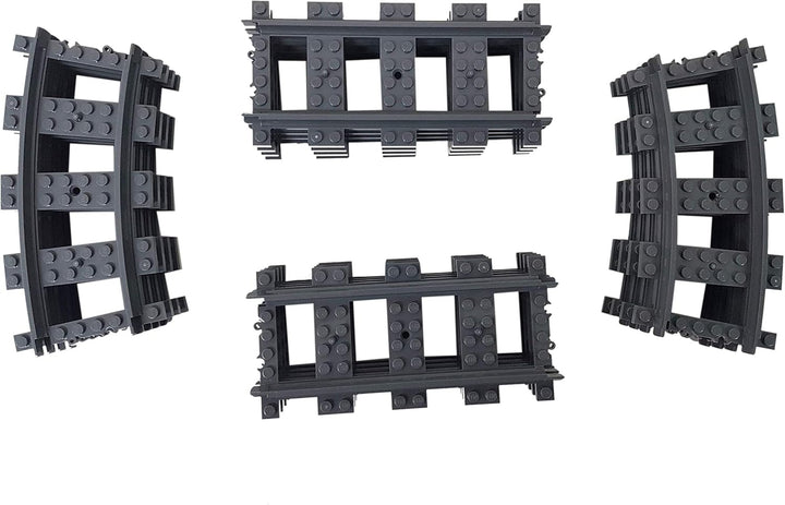 8x Gerade Schienen + 8x Gebogene Kurvenschienen Gleise - Lego Gerade Schienen und Gebogene Gleise, C