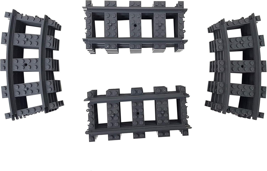 8x Gerade Schienen + 8x Gebogene Kurvenschienen Gleise - Lego Gerade Schienen und Gebogene Gleise, C