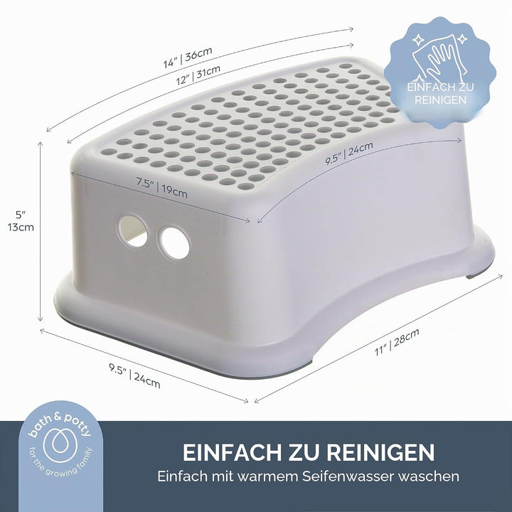 Dreambaby F673 Kinder-Tritthocker Tritt-Schemel Kinderschemel Anti-Rutsch, weiss/grau Grau 1 Stück (