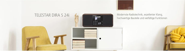 Telestar DIRA S 24i Digitalradio (DAB+/UKW, Internetradio, Soundprozessor (DSP), USB Musikplayer, Bl