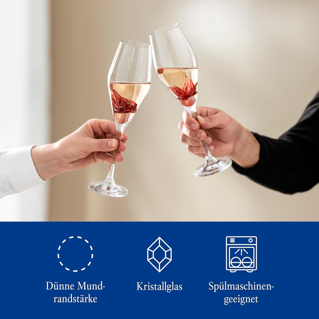 Villeroy &amp; Boch – La Divina Champagnerkelch Set 4 teilig, Champagner Gläser, Sektkelche, hochwertige