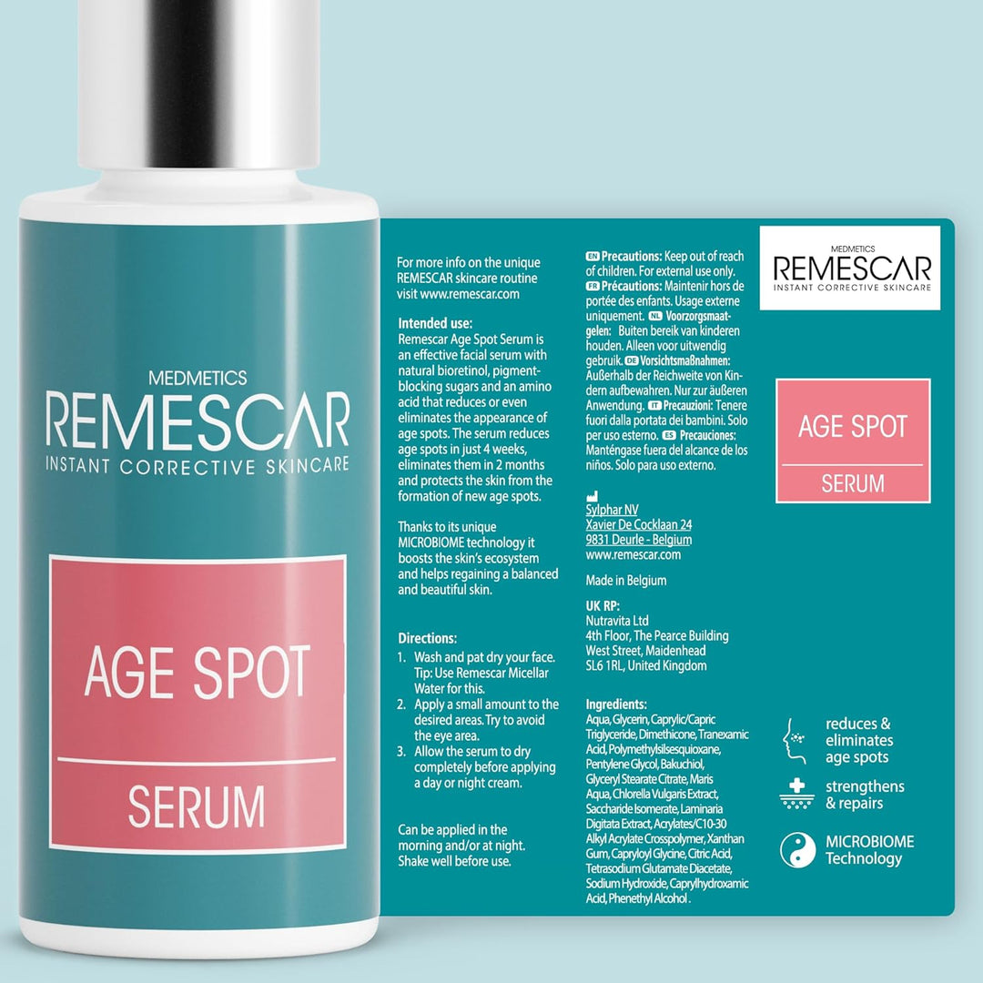 Remescar Serum gegen Altersflecken 30ml - Age Spot Serum - Klinisch bewiesener Altersfleckentferner