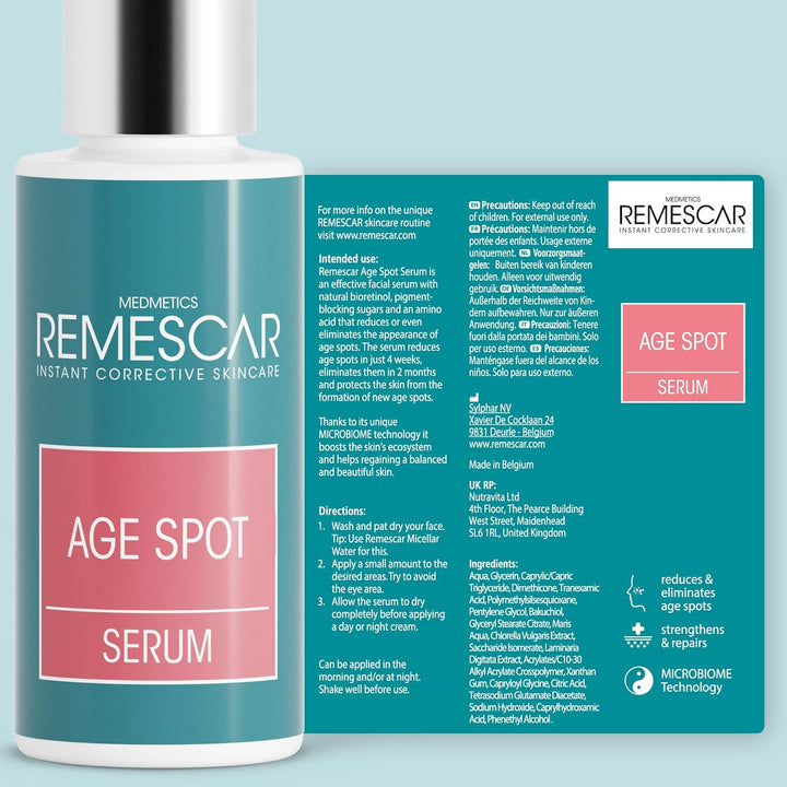 Remescar Serum gegen Altersflecken 30ml - Age Spot Serum - Klinisch bewiesener Altersfleckentferner