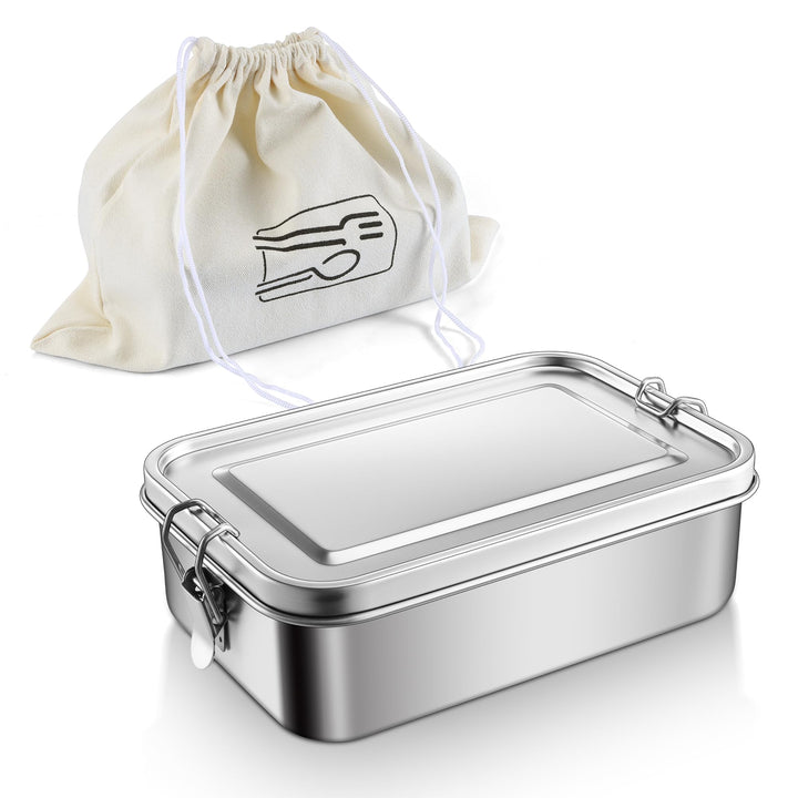 HaWare Brotdose mit Fächern, Edelstahl Bento Box mit Tasche, 1400ml Lunchbox für Kinder & Erwachsene