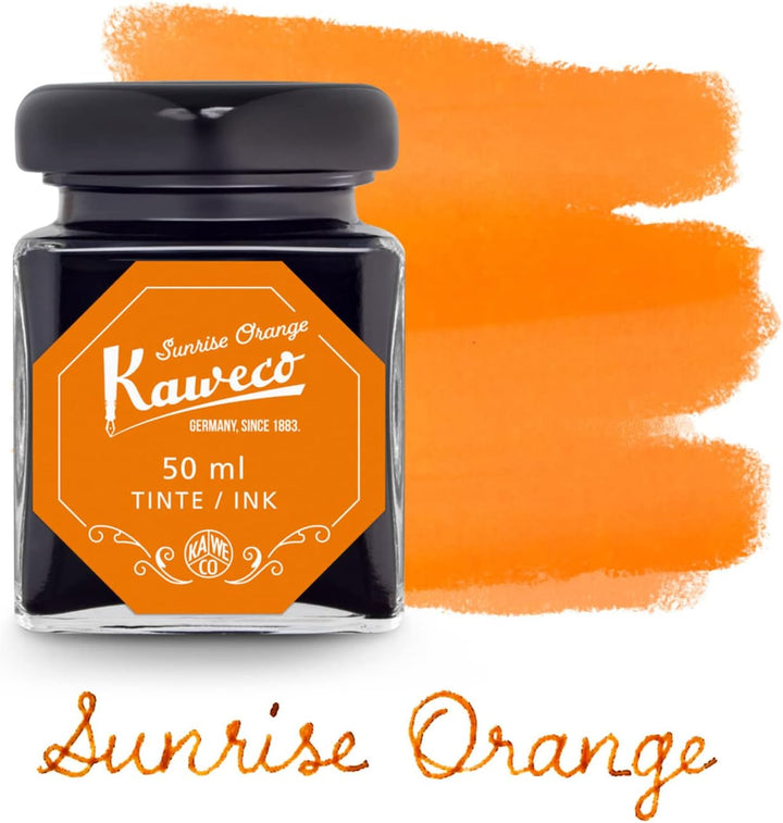 Kaweco Tintenglas 50 ml | Sonnenorange Sunrise Orange | Premium Tinte für Füller im Tintenfass | veg
